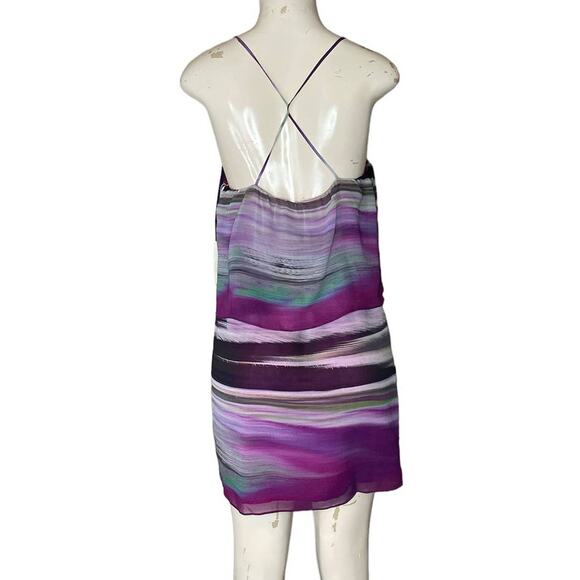 Rory Beca Rafael Cross Strap Back Dress Silk Ipanema Purple Size Medium NWT - Picture 4 of 9